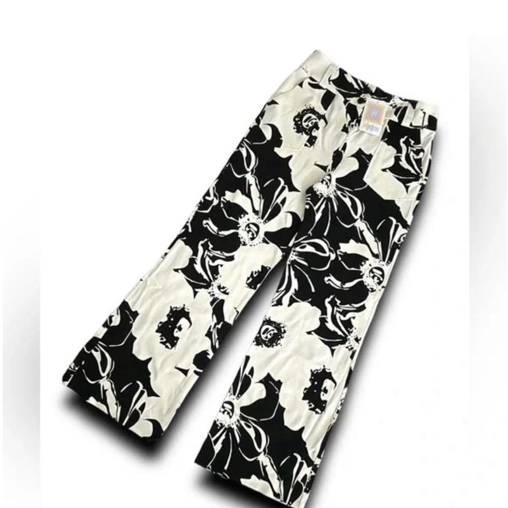 LuLaRoe Black and White Wide Leg Pants - Picture 2 of 4